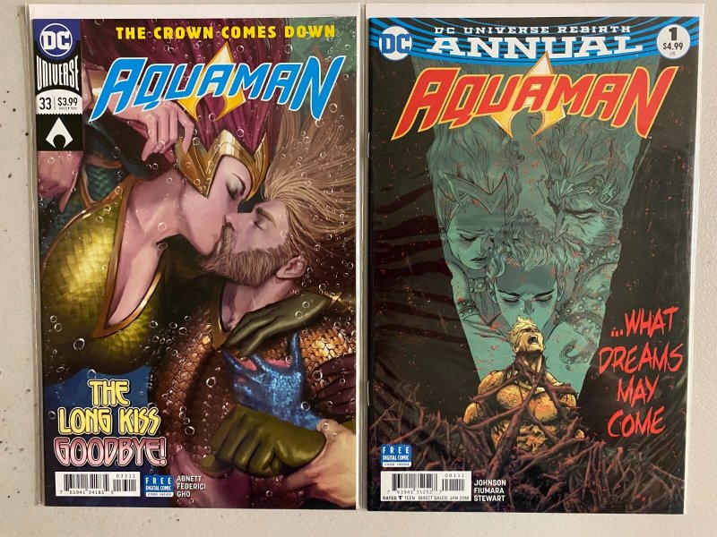 Aquaman (6th series) comic lot #1-33 + Annual #1 42 diff avg 8.0 (2016-18)