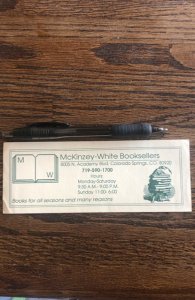 McKenzie – white booksellers Colorado Springs, CO bookmark