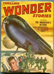 Thrilling Wondering Stories Pulp December 1951- Fletcher Pratt- Rocket cover