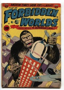 Forbidden Worlds #6 1952-Golden Age horror King Kong cvr