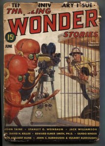 THRILLING WONDER STORIES--1939 JUNE--BURROUGHS SONS--Alien cover--RARE PULP M...