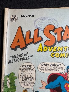 Vintage ALL STAR ADVENTURE COMIC Colour Comics #74 GD 2.0 Superman AUSTRALIAN