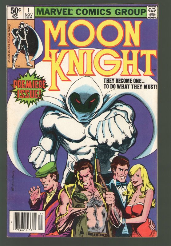 MOON KNIGHT 1 VF- 7.5; NEWSSTAND!1st Series+ ORIGIN Moon Knight! DISNEY PLUS!