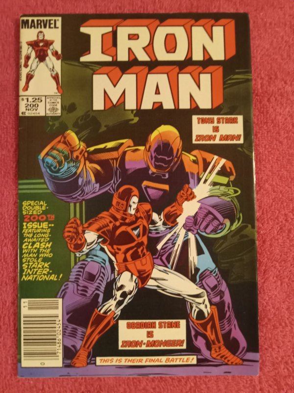 Iron Man #200 1st Iron Monger Death of Obidah Stane Newsstand Edition (1985)