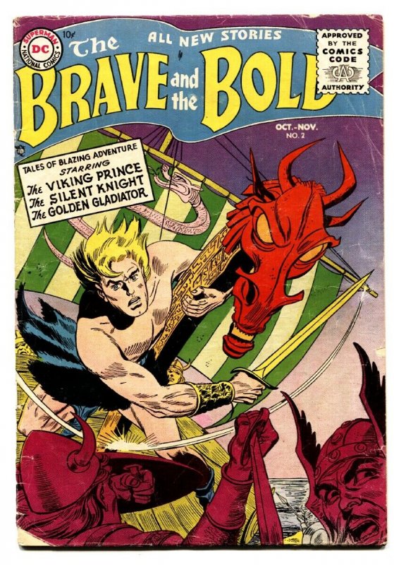 BRAVE AND THE BOLD #2 1955-DC COMICS-JOE KUBERT-RUSS HEATH 