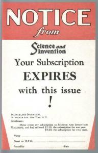 Science & Invention 3/1925-Gernsback-DeathRay-Dunninger-FN/VF