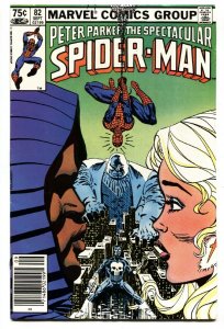 SPECTACULAR SPIDER-MAN #82 Cloak and Dagger-MARVEL Newsstand 1983