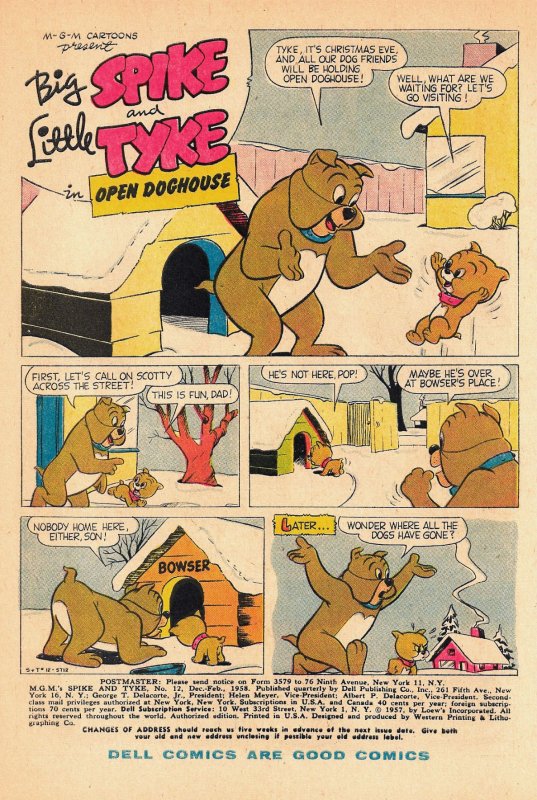 2 Issues! SPIKE and TYKE #10 & 12  (1957-58)12 Father & Pup Stories +Tom & Jerry