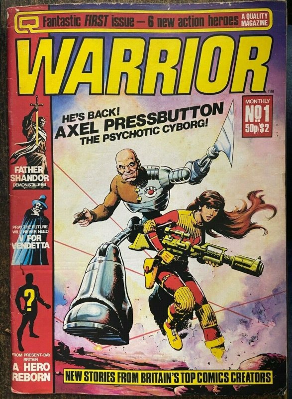 WARRIOR #1 (Quality,3/1982) VG 1st V for Vendetta, Miracle Man (aka Marvel Man)