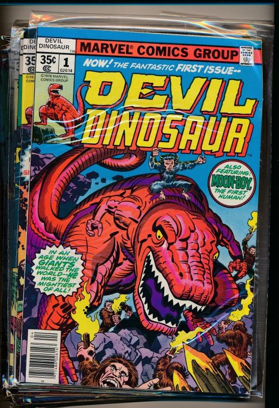 Marvel DEVIL DINOSAUR #1-9 Full Set  (1978) ~ ALL VF+ (PF176) 9 comics Moon-Boy