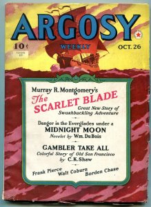 Argosy Pulp October 26 1940- Scarlet Blade- Midnight Moon FN