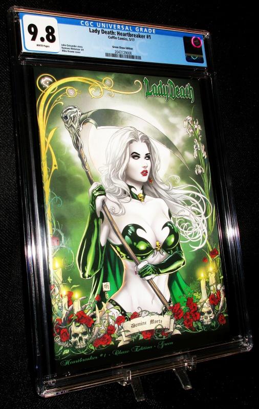 Lady Death Heartbreaker #1 Green Chase Edition Ltd to 50 CGC 9.8 NM/MINT |  Comic Books - Modern Age, Lady Death, Superhero