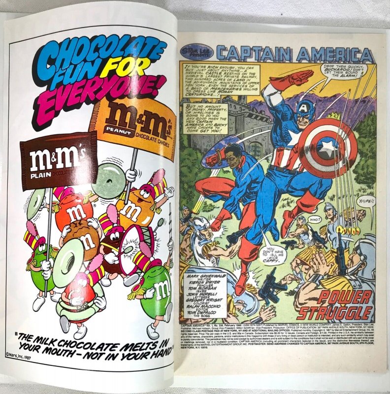 CAPTAIN AMERICA Comic # 338 — John Walker as Cap D-Man — 1988 Marvel Very Fine 