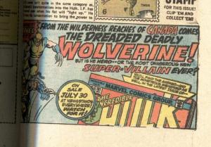 Marvel Premiere #19 1st WOLVERINE AD- Predates Hulk #181 comic