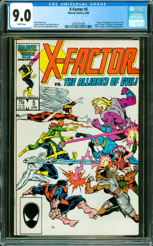 X-Factor #5 CGC Graded 9.0 1st app. of Apocalypse in cameo on last page. 1st ...