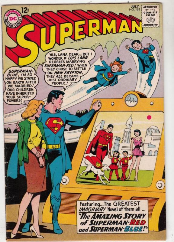 Superman #162 (Jul-63) VF+ High-Grade Superman, Jimmy Olsen,Lois Lane, Lana L...