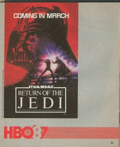 ORIGINAL Vintage Feb 1987 HBO Guide Magazine Out of Africa Return of the Jedi 