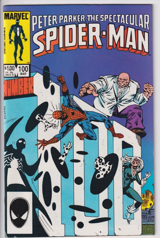 SPECTACULAR SPIDER-MAN #100 (Mar1985) NM 9.4 off white to white.