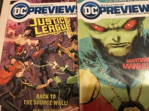 DC Previews #6, 7 lot / set : 2018 series; Two NM- issues,1st  Batman Who Laughs