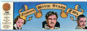 FAMOUS MOVIE STARS of the 30's, NM,Clark Gable, Douglas Fairbanks, B Davis,1984