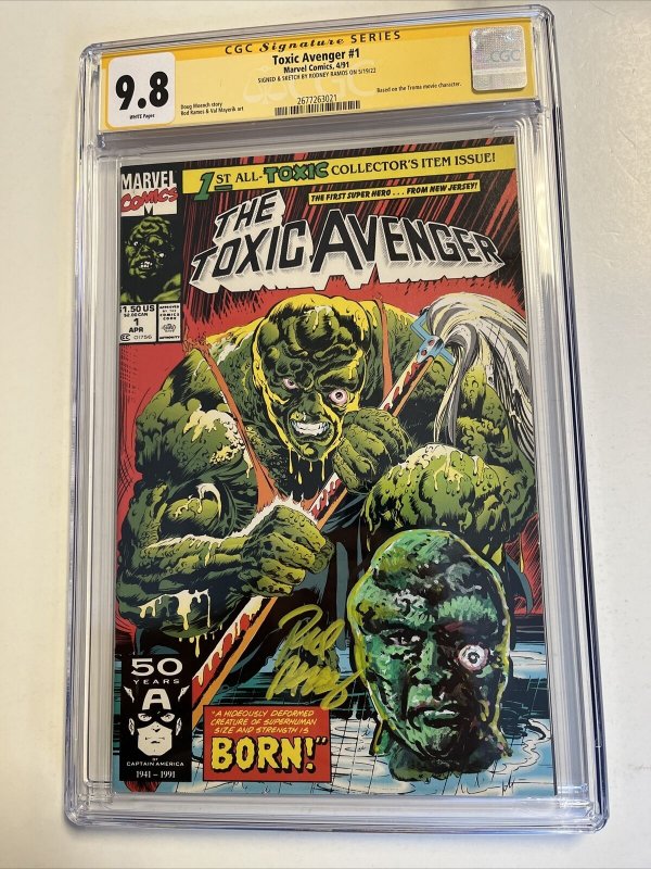 Toxic Avenger (1991) # 1 (CGC 9.8 SS) Signed & Sketch Rodney Ramos | 1st App 