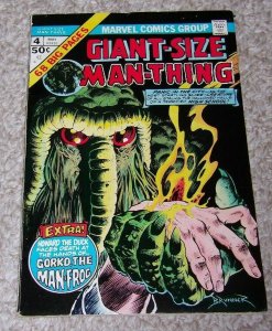 Giant-Size Man-Thing #4 FN 1975 Bronze Age Comic Book Howard The Duck Story 