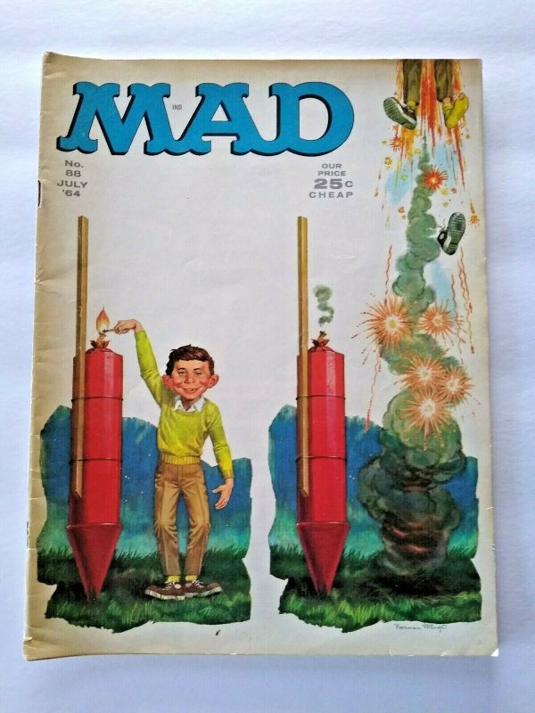 MAD Magazine July 1964 # 88 Fireworks Cover The Beatles Beatlemania Burke's Law 