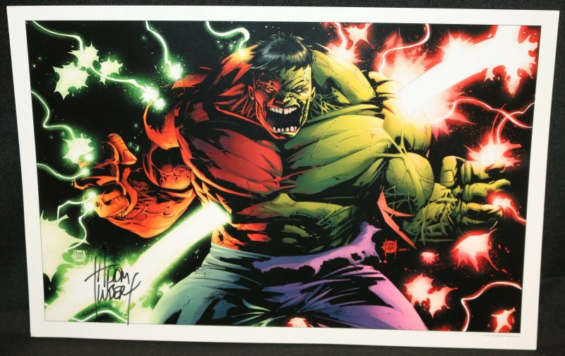 Hulk Angry Horizontal Print (EX) Signed by Adam Kubert