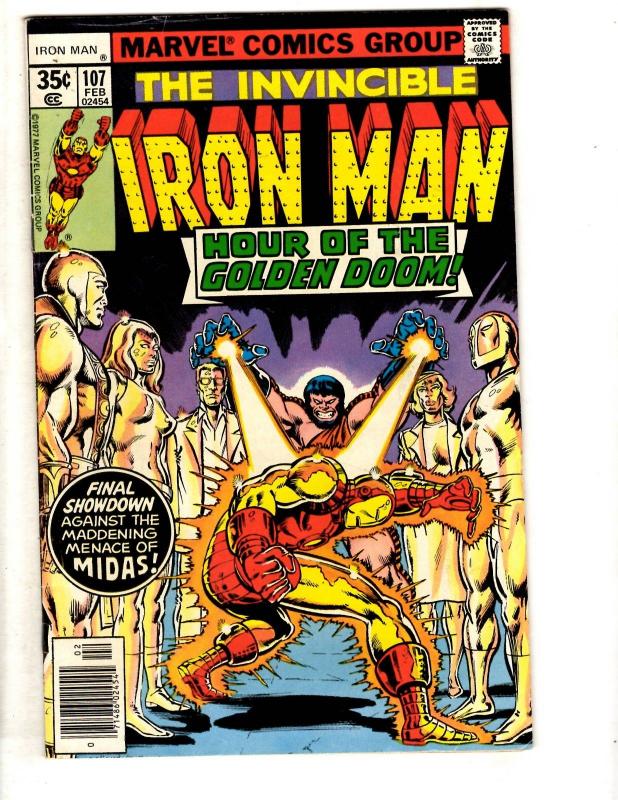 5 Iron Man Marvel Comic Books # 107 110 115 117 123 Avengers Hulk Thor CR41