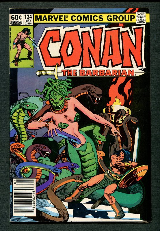 Conan the Barbarian #134 ( 5.0 VG/FN ) Newsstand / Gil Kane Cover /  May  1982