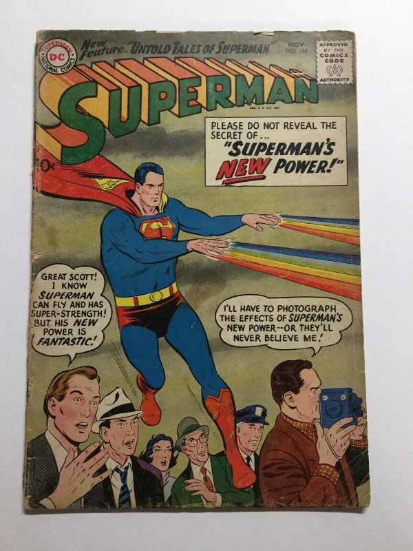 Superman 125 Very Good- Vg- 3.5 Bottom Staple Detatched Dc Comics