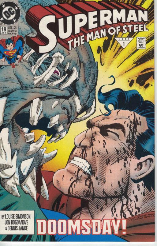 Superman- The Man of Steel #19 (DC January 1993) vs Doomsday! 