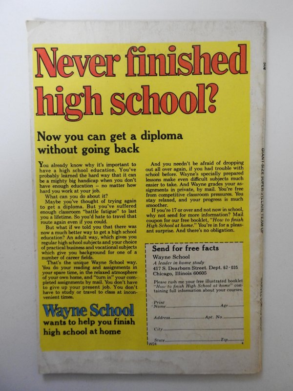 Giant-Size Super-Villain Team-Up #1 (1975) VG- Condition! Moisture stain