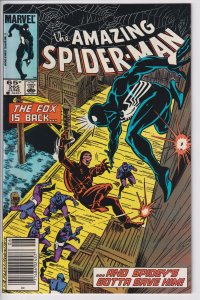 AMAZING SPIDER-MAN NEWSSTAND #265 (Jun 1985) VF+ 8.5 white! 1st app Silver Sable