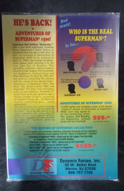 Wizard: Superman Tribute Edition *Sealed* w/ trading cards (1993)