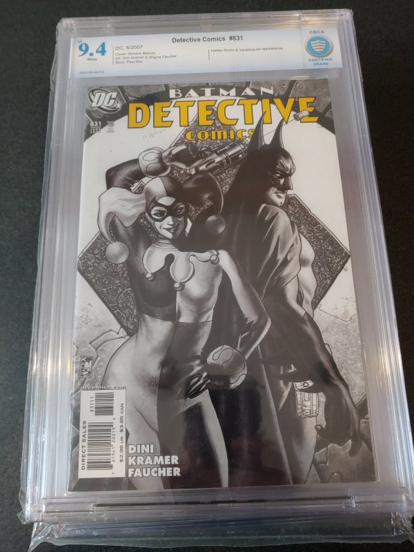 DETECTIVE COMICS #831 CBCS 9.4 WHITE PAGES HARLEY QUINN