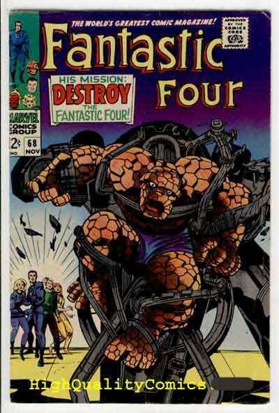 FANTASTIC FOUR #68, FN, Jack Kirby, Destroy the FF, Thing, FN, more FF in store