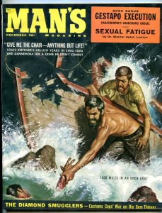 Man's Magazine December 1960-SHIPWRECK COVER/NAZIS/VIOLENCE VF