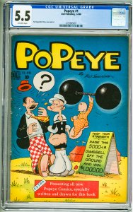 Popeye #1 (1948) CGC 5.5! OW Pages!