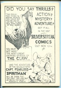 SILVER STREAK COMICS #1 REPRINT #1970'S-DYNA PUBS-CAPT FEARLESS-THE CLAW-vf