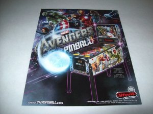 Avengers Pinball FLYER Captain America Thor Black Widow Hulk Marvel Comics 2012