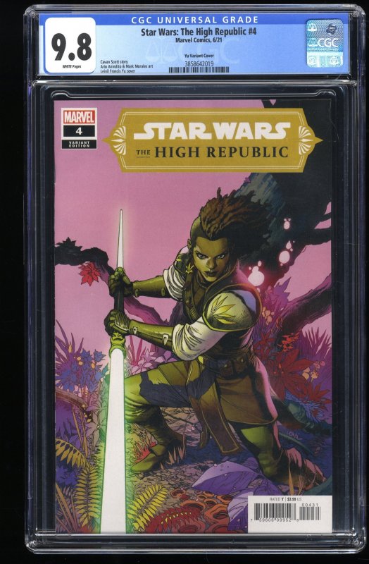 Star Wars: The High Republic #4 CGC NM/M 9.8 White Pages Yu Variant 1:25 RI