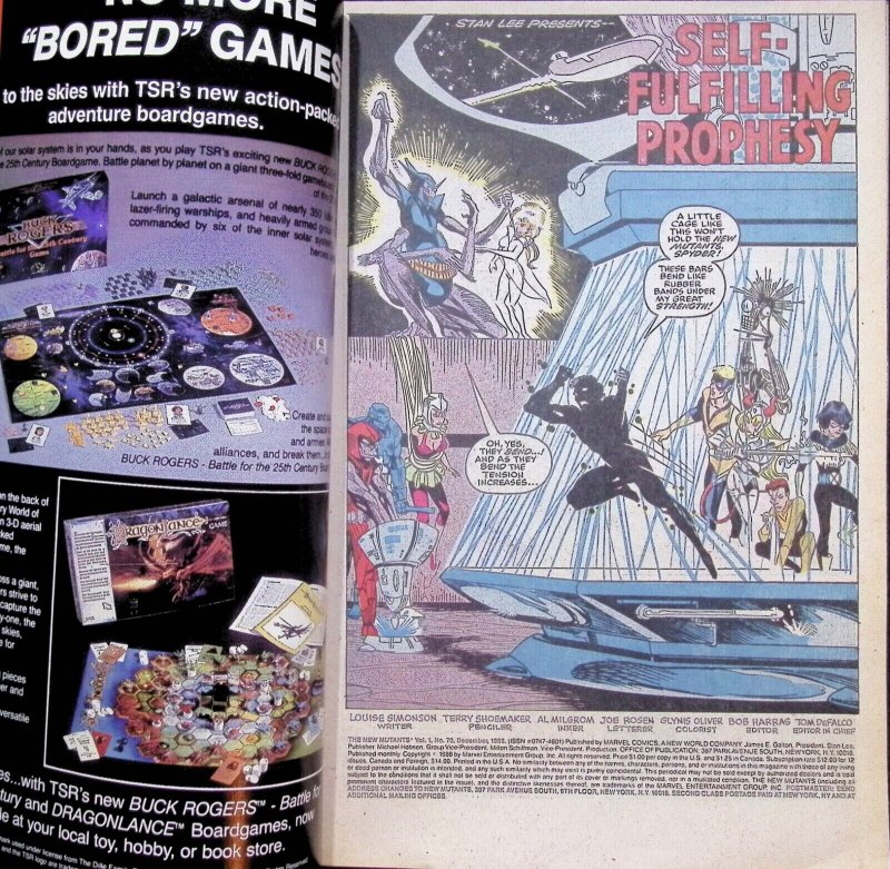 NEW MUTANTS Comic Issue 70 — Louise Simonson Terry Shoemaker — 1988 Marvel VG