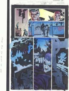 Spider-Man: Made Men #1 p.27 Color Guide Art - Graveyard Fight - by John Kalisz