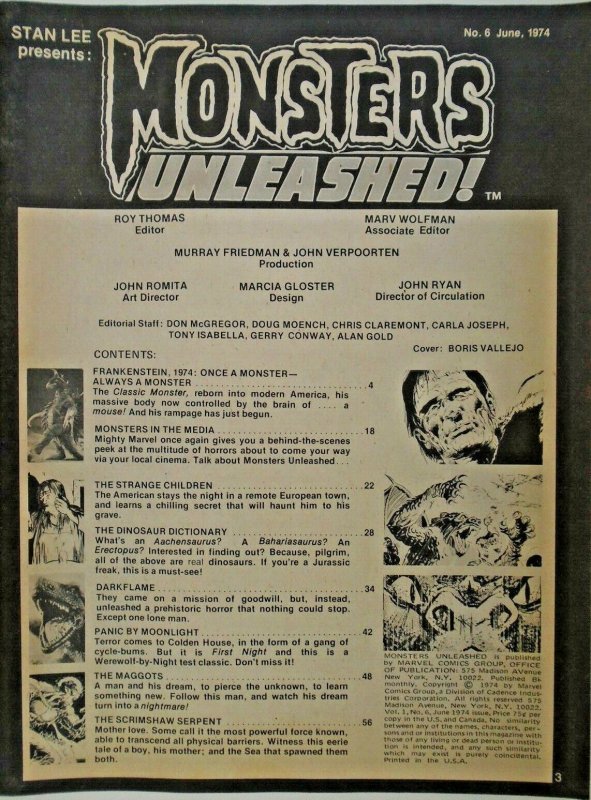 mm Monsters Unleashed (1973, Mag) #6vf/nm