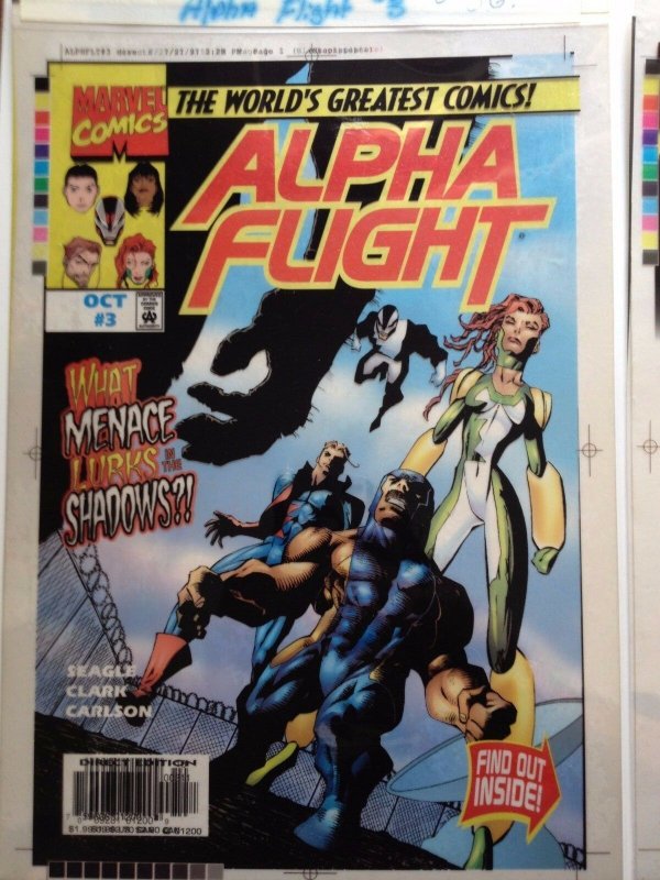 Alpha Flight # 3 Cover & Spread Marvel 3M Production Proof  
