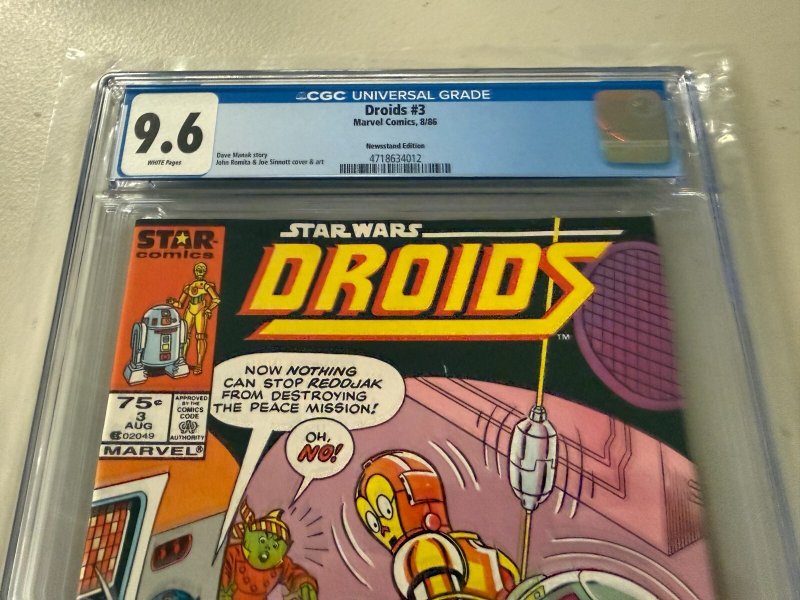 Droids # 3 CGC Graded 9.6 Marvel Star Comic Book Star Wars 1986 Newsstand JH34