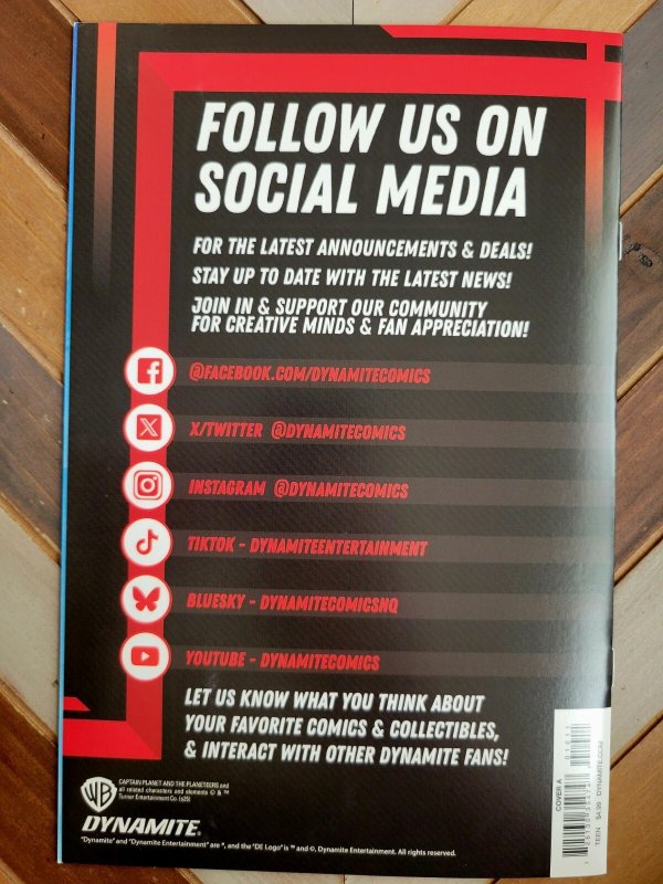 Captain Planet #1 Mark Spears Variant Cover (Dynamite Ent 2025) New