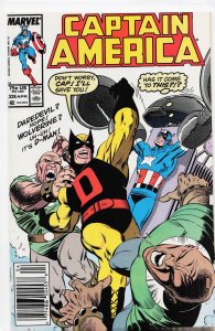 Captain America #328 Newsstand Edition (1987) Captain America [Key Issue]