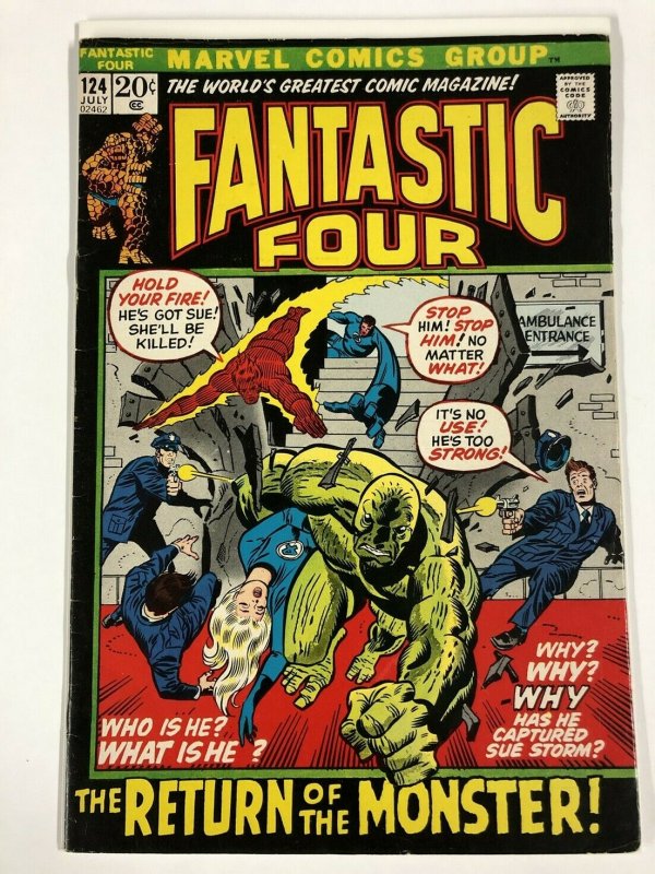 FANTASTIC FOUR 124 FINE SILVER SURFER July 1972 COMICS BOOK